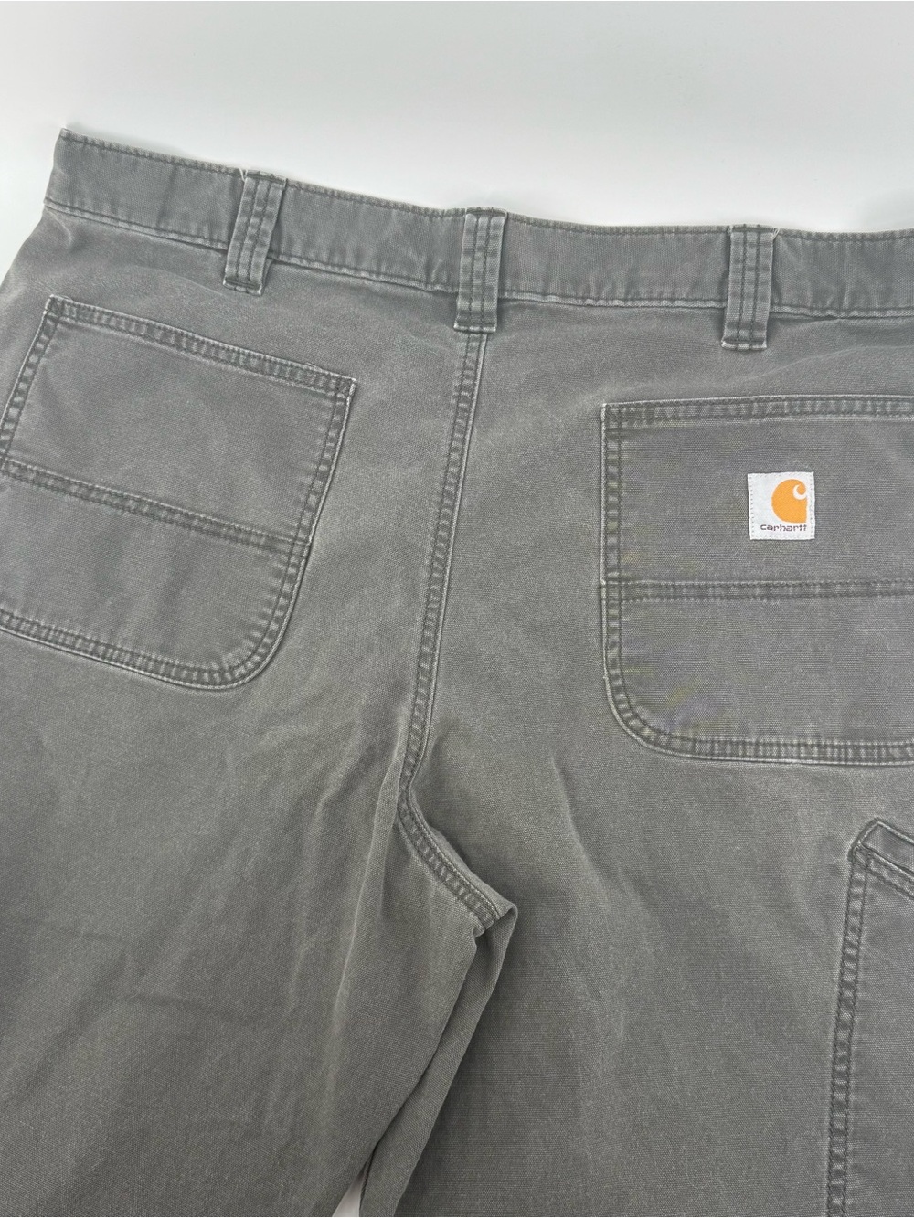 Carhartt Mens 38 Rugged Flex Relaxed Fit Grey Canvas Work Pants  BN2291-M